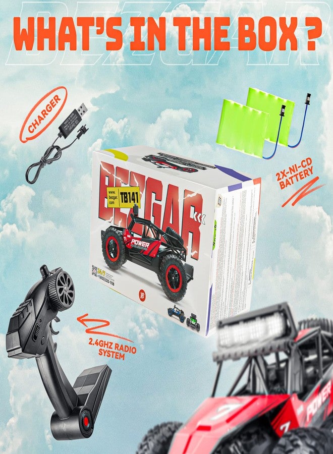 BEZGAR XIXOV Remote Control Car, 1:14 Aluminium Alloy Off Road Large Size Kids High Speed Fast Racing Monster Vehicle Hobby Truck Electric Hobby Toy with Two Rechargeable Batteries for Boys Teens Adults - Image 3
